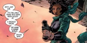 Sana Solo, the wife of Han Solo in the comic of Star Wars