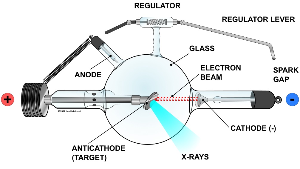 Schematic drawing of Crookes X-ray tube