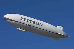 An airship or dirigible balloon
