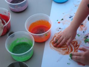 Finger paint using Jell-O